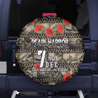 Pearl Harbor Remembrance Day Spare Tire Cover Memories of December 7 with Red Poppy Lei - Wonder Print Shop