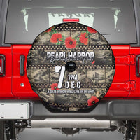 Pearl Harbor Remembrance Day Spare Tire Cover Memories of December 7 with Red Poppy Lei - Wonder Print Shop