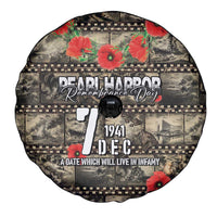 Pearl Harbor Remembrance Day Spare Tire Cover Memories of December 7 with Red Poppy Lei - Wonder Print Shop