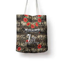 Pearl Harbor Remembrance Day Tote Bag Memories of December 7 with Red Poppy Lei - Wonder Print Shop