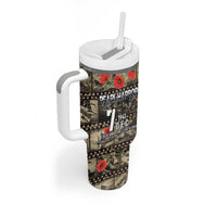 Pearl Harbor Remembrance Day Personalized Tumbler With Handle Memories of December 7 with Red Poppy Lei - Wonder Print Shop