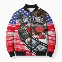 Pearl Harbor Remembrance Day Personalized Bomber Puffer Jacket Lest We Forget - The Bald Eagle Remembers - Wonder Print Shop