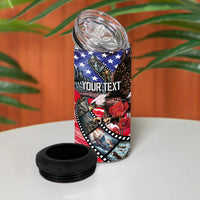 Pearl Harbor Remembrance Day Personalized 4 in 1 Can Cooler Tumbler Lest We Forget - The Bald Eagle Remembers - Wonder Print Shop