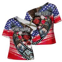 Pearl Harbor Remembrance Day Personalized Cross Shoulder Shirt Lest We Forget - The Bald Eagle Remembers - Wonder Print Shop