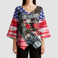 Pearl Harbor Remembrance Day Personalized Kimono Sleeve Blouse Lest We Forget - The Bald Eagle Remembers - Wonder Print Shop