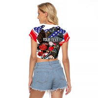 Pearl Harbor Remembrance Day Personalized Raglan Cropped T Shirt Lest We Forget - The Bald Eagle Remembers - Wonder Print Shop