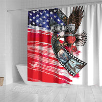 Pearl Harbor Remembrance Day Shower Curtain Lest We Forget - The Bald Eagle Remembers - Wonder Print Shop