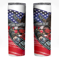 Pearl Harbor Remembrance Day Personalized Skinny Tumbler Lest We Forget - The Bald Eagle Remembers - Wonder Print Shop