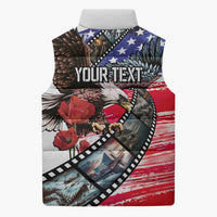 Pearl Harbor Remembrance Day Personalized Sleeveless Puffer Jacket Lest We Forget - The Bald Eagle Remembers - Wonder Print Shop