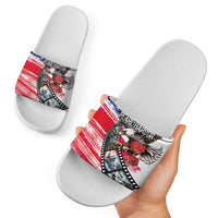 Pearl Harbor Remembrance Day Slide Sandals Lest We Forget - The Bald Eagle Remembers - Wonder Print Shop