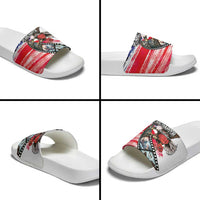 Pearl Harbor Remembrance Day Slide Sandals Lest We Forget - The Bald Eagle Remembers - Wonder Print Shop