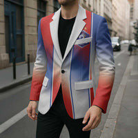 Custom France National Football Blazer Paris Architecture-Inspired Geometry - Wonder Print Shop