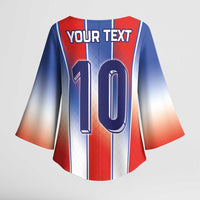 Custom France National Football Kimono Sleeve Blouse Paris Architecture-Inspired Geometry - Wonder Print Shop