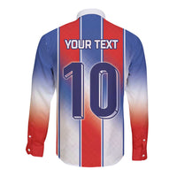 Custom France National Football Long Sleeve Button Shirt Paris Architecture-Inspired Geometry - Wonder Print Shop