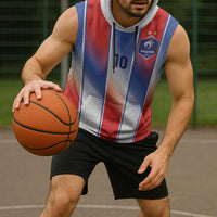 Custom France National Football Sleeveless Hoodie Paris Architecture-Inspired Geometry - Wonder Print Shop