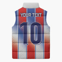 Custom France National Football Sleeveless Puffer Jacket Paris Architecture-Inspired Geometry - Wonder Print Shop