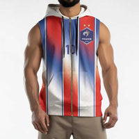 Custom France National Football Sleeveless Zip Hoodie Paris Architecture-Inspired Geometry - Wonder Print Shop