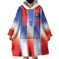 Custom France National Football Wearable Blanket Hoodie Paris Architecture-Inspired Geometry - Wonder Print Shop