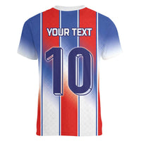 Custom France National Football Women V-Neck T-Shirt Paris Architecture-Inspired Geometry - Wonder Print Shop