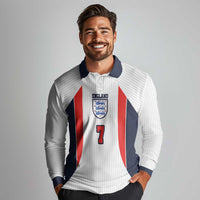 Custom England National Football Long Sleeve Polo Shirt Retro Style-Inspired 1998 - Wonder Print Shop