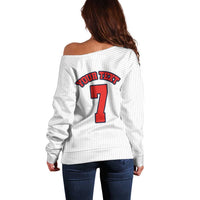 Custom England National Football Off Shoulder Sweater Retro Style-Inspired 1998 - Wonder Print Shop