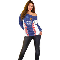 Custom Japan National Football Off Shoulder Sweater Retro Style-Inspired 1998 - Wonder Print Shop