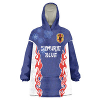 Custom Japan National Football Wearable Blanket Hoodie Retro Style-Inspired 1998 - Wonder Print Shop
