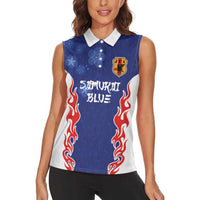 Custom Japan National Football Women Sleeveless Polo Shirt Retro Style-Inspired 1998 - Wonder Print Shop