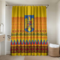 Romania Merry Christmas Bathroom Set Romania Emblem Traditional Folk Art - Wonder Print Shop