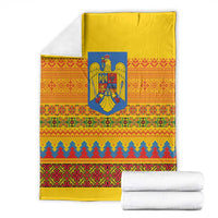 Romania Merry Christmas Blanket Romania Emblem Traditional Folk Art - Wonder Print Shop