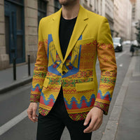 Romania Merry Christmas Blazer Romania Emblem Traditional Folk Art - Wonder Print Shop