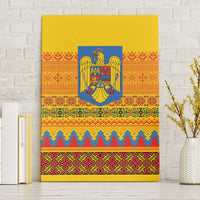 Romania Merry Christmas Canvas Wall Art Romania Emblem Traditional Folk Art - Wonder Print Shop