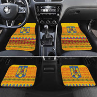 Romania Merry Christmas Car Mats Romania Emblem Traditional Folk Art - Wonder Print Shop