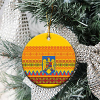 Romania Merry Christmas Ceramic Ornament Romania Emblem Traditional Folk Art - Wonder Print Shop