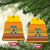 Romania Merry Christmas Ceramic Ornament Romania Emblem Traditional Folk Art - Wonder Print Shop
