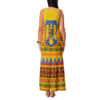 Romania Merry Christmas Family Matching Tank Maxi Dress and Hawaiian Shirt Romania Emblem Traditional Folk Art - Wonder Print Shop
