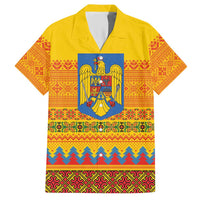 Romania Merry Christmas Hawaiian Shirt Romania Emblem Traditional Folk Art - Wonder Print Shop