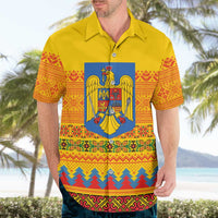 Romania Merry Christmas Hawaiian Shirt Romania Emblem Traditional Folk Art - Wonder Print Shop