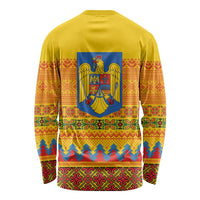 Romania Merry Christmas Long Sleeve Shirt Romania Emblem Traditional Folk Art - Wonder Print Shop