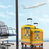 Romania Merry Christmas Luggage Cover Romania Emblem Traditional Folk Art - Wonder Print Shop