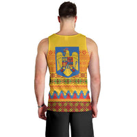 Romania Merry Christmas Men Tank Top Romania Emblem Traditional Folk Art - Wonder Print Shop