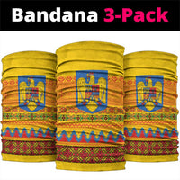 Romania Merry Christmas Neck Gaiter Romania Emblem Traditional Folk Art - Wonder Print Shop