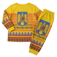 Romania Merry Christmas Pajama Set Romania Emblem Traditional Folk Art - Wonder Print Shop