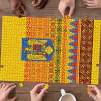 Romania Merry Christmas Puzzle Romania Emblem Traditional Folk Art - Wonder Print Shop