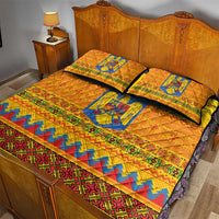 Romania Merry Christmas Quilt Bed Set Romania Emblem Traditional Folk Art - Wonder Print Shop
