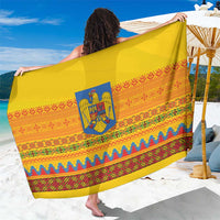 Romania Merry Christmas Sarong Romania Emblem Traditional Folk Art - Wonder Print Shop