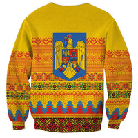 Romania Merry Christmas Sweatshirt Romania Emblem Traditional Folk Art - Wonder Print Shop