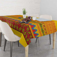 Romania Merry Christmas Tablecloth Romania Emblem Traditional Folk Art - Wonder Print Shop