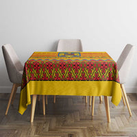 Romania Merry Christmas Tablecloth Romania Emblem Traditional Folk Art - Wonder Print Shop