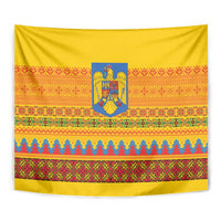 Romania Merry Christmas Tapestry Romania Emblem Traditional Folk Art - Wonder Print Shop